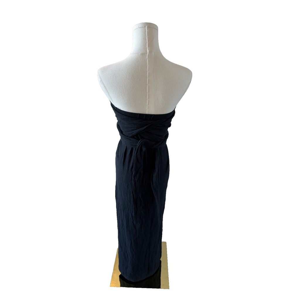 Free People FP Beach Boho Cotton Hemp Black Wrap Maxi Dress Resort Sz Small - Picture 2 of 5